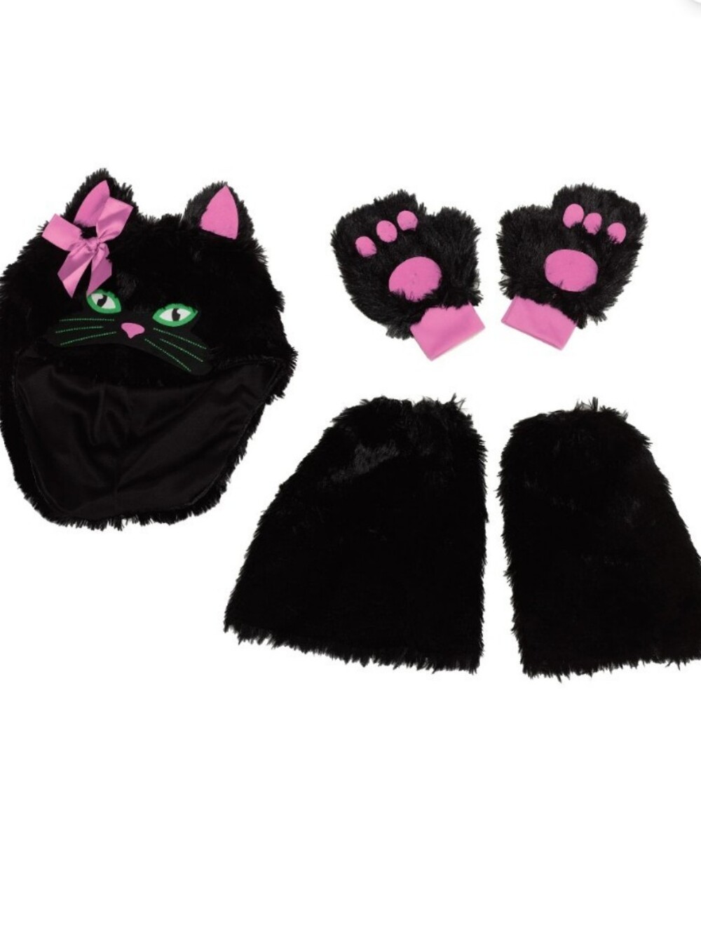 Playful Miss Kitty Purrfect Kids Black Pink Cat Costume Tutu Skirt Sz (6-6x) - Picture 9 of 11
